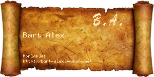 Bart Alex névjegykártya