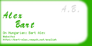 alex bart business card